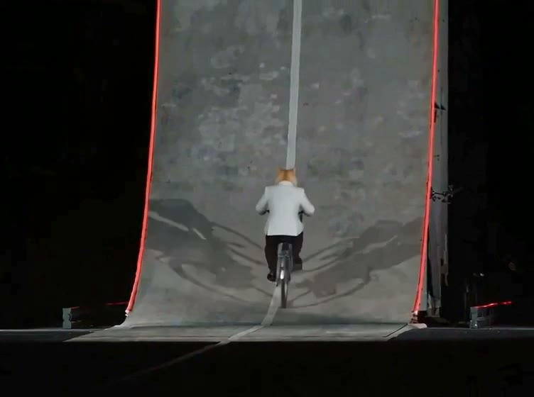 Cycling stunt: flying car AI video example